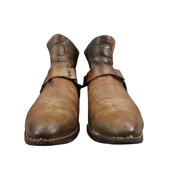 Freebird Boots Womens 10 Western Harness Zip Biker Distressed Leather FB-PLDIP - Picture 4 of 16